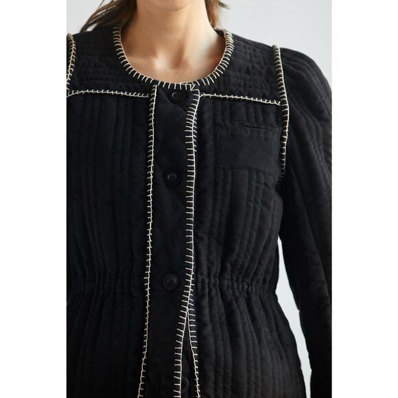 Anthropologie Quilted Puff-Sleeve Jacket - Size Medium - New - Picture 4 of 5